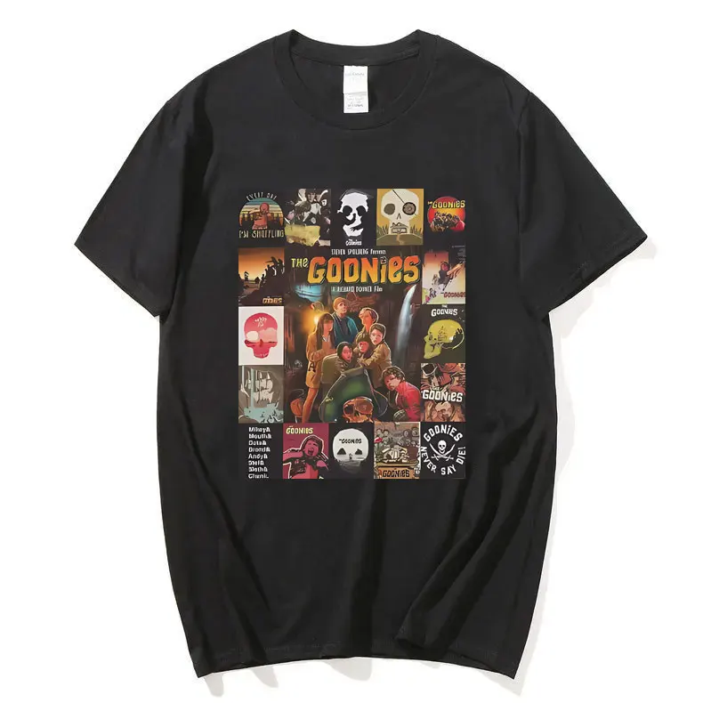

The Goonies Never Say Die Cover Graphic Tshirt Skeleton Fashion Oversized Streetwear Men Funny 90s Movie Short Sleeve T-shirt
