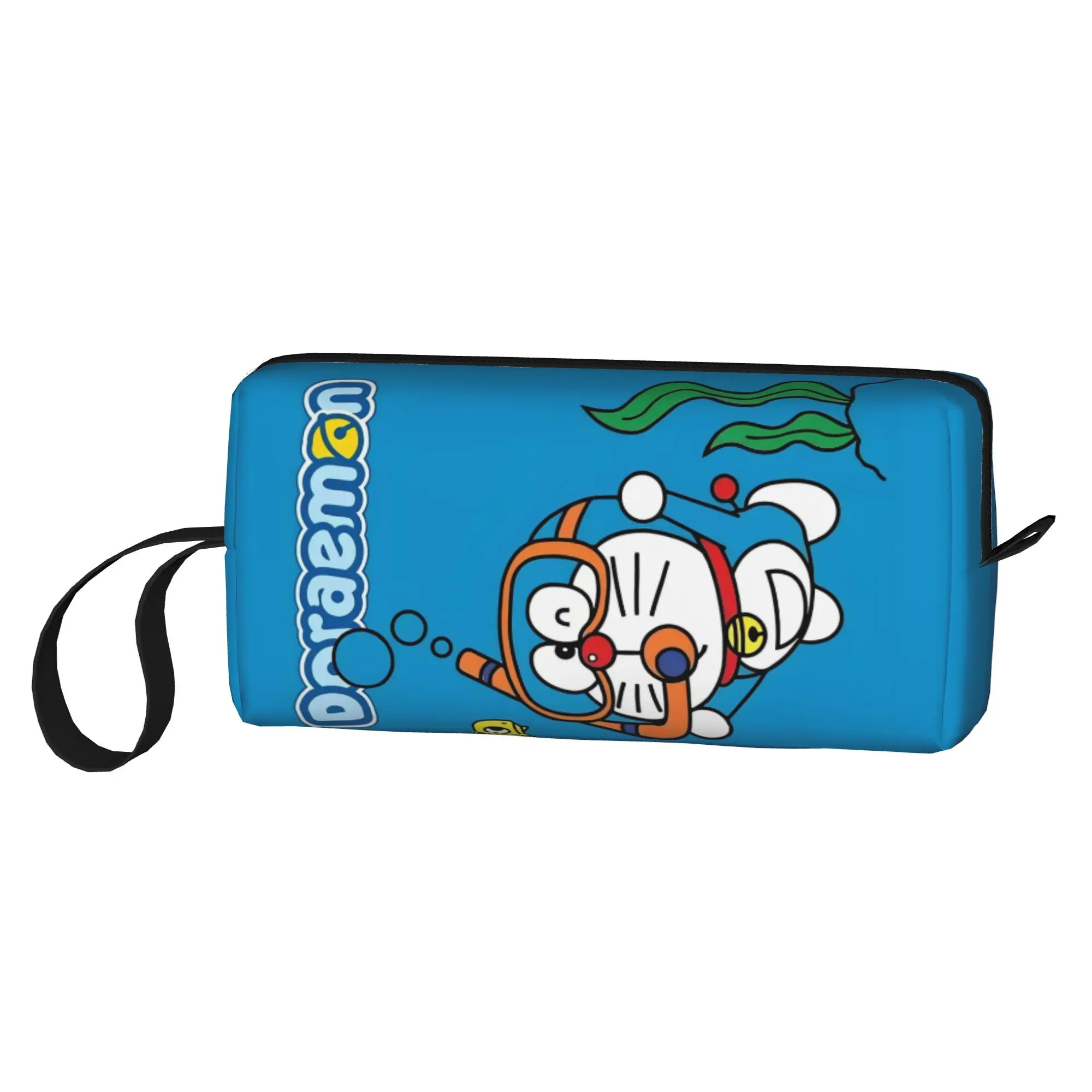 Custom Cute Cartoon D-Doraemons     Travel Toiletry Bag for Women Animation  Cosmetic Makeup Bag Beauty Storage Dopp Kit