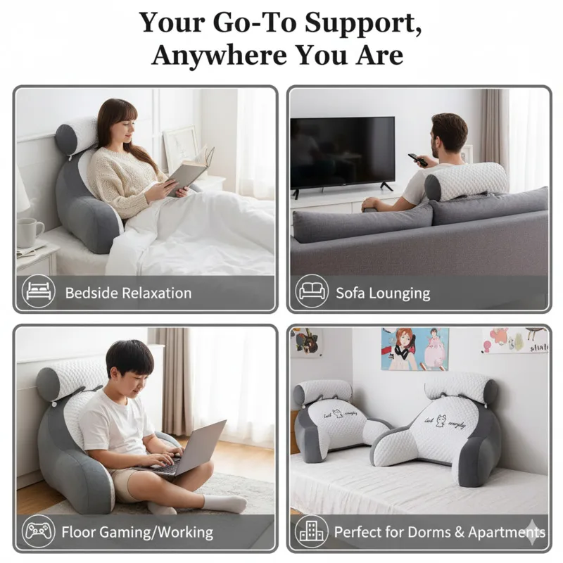 

Ice Bean Bedhead Cushion Soft Bag Large Backrest Cushion Throwing Pillow Girl Ins Sleeping Sofa Waist Protection Bedhead Cushion