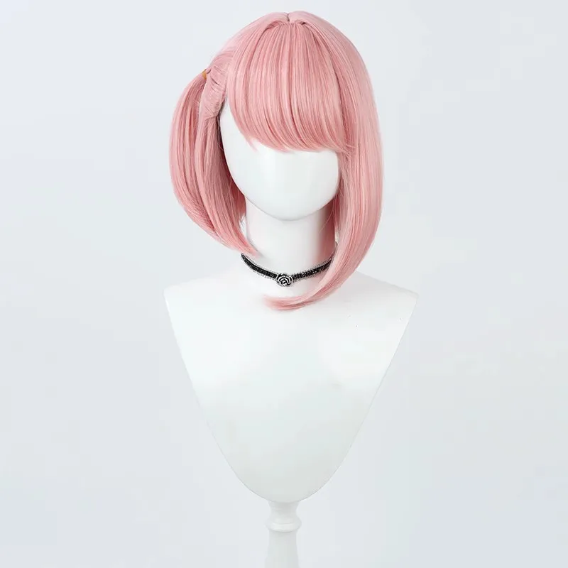 Perruque de Cosplay Charlotte Game & Anime Genshin Impact, cheveux synthétiques tressés roses en Fiber résistante à la chaleur