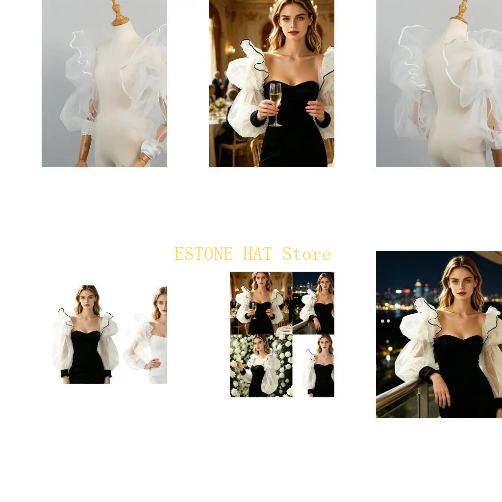 49mf-romance-branco-organza-braco-mangas-puff-design-capas-braco-bolha-para-eventos-formais