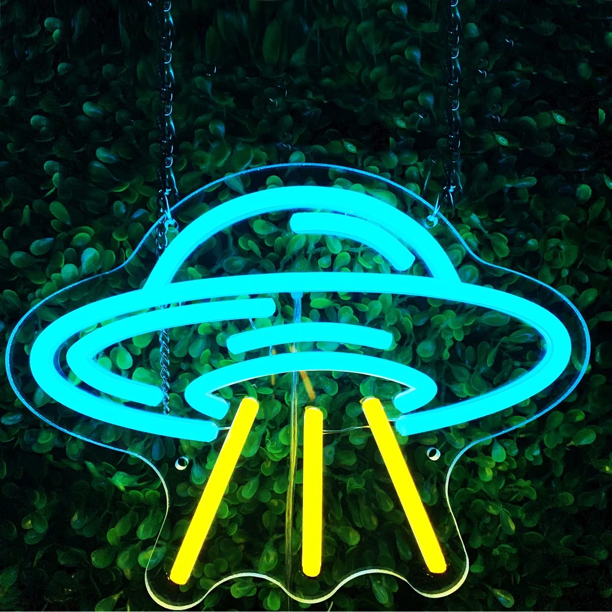 UFO neon, boys room cool neon decoration, suitable for parties, bars, birthdays, wall decoration cool UFO atmosphere lamp