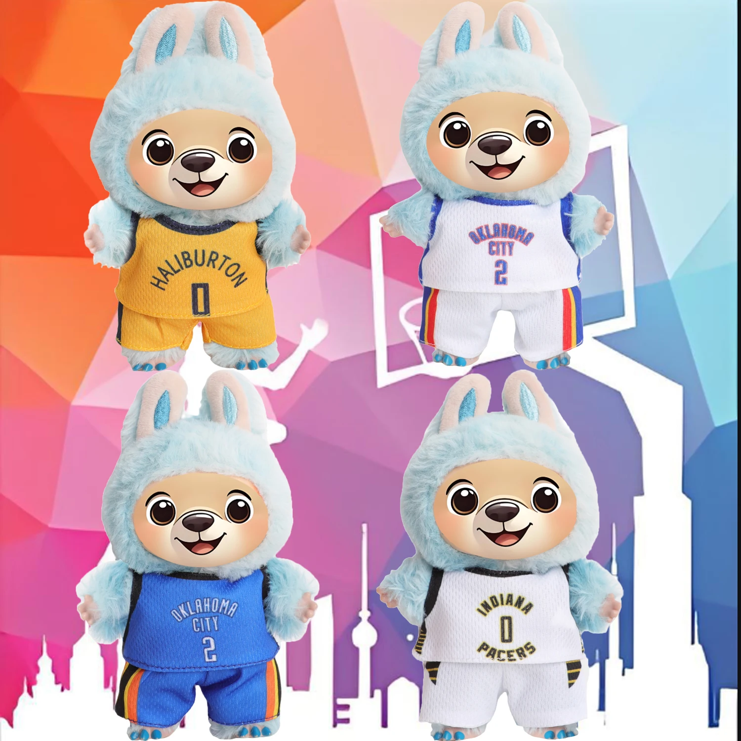

For 17cm Labuabu Dolls Basketball Uniform IND #0 OKC #2 Sports Clothes Suit For V1 V2 V3 Labuabu Dolls Cotton Doll Clothing Toy
