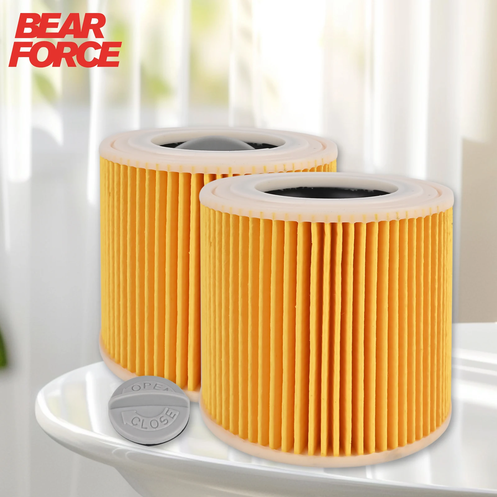 BEAR FORCE Karcher Cartridge Filter for Karcher Wet Dry Vacuum Cleaners - Compatible with NT20, NT25, Compact, MV1, MV3 and WD 3