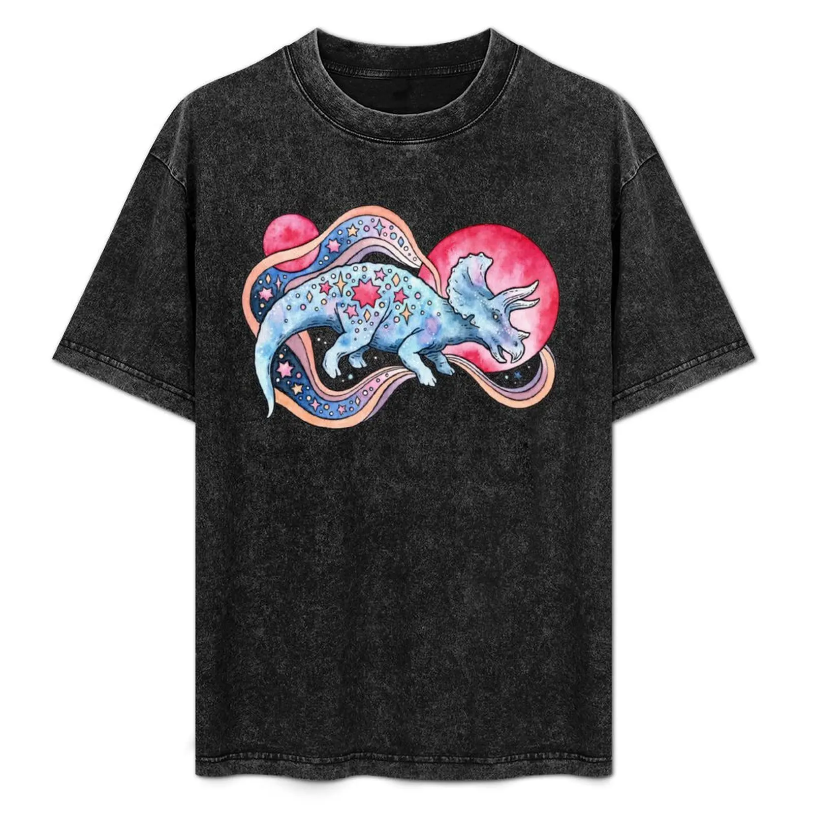 

Star Tricera | Cosmic Dinosaur Watercolor T-Shirt Quick Dry Outdoor Sports T-Shirt