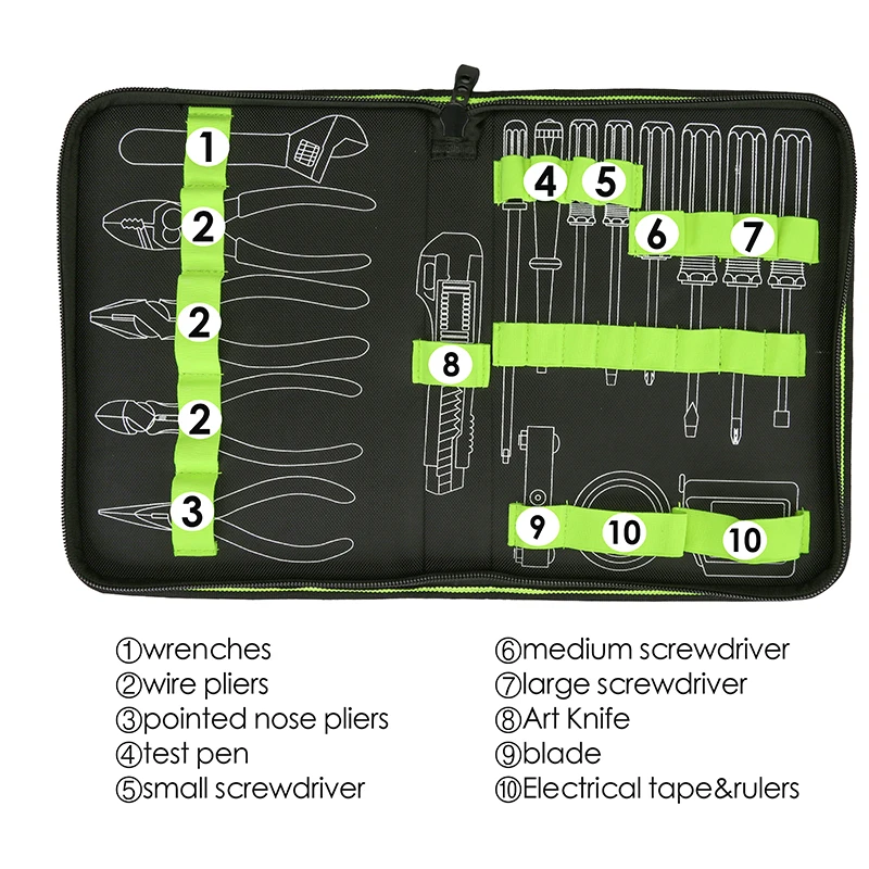 Jakah 1680D Waterproof Portable Technician Electrician Bag Network Organizer Kit Repair Tool Bag