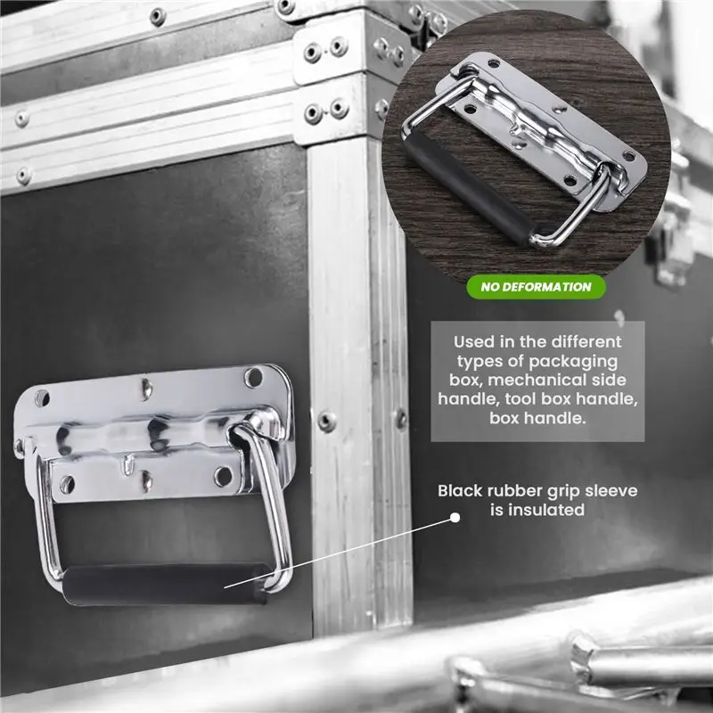 Must Have 2Pcs 304 Stainless Steel Spring Handle Prop Box Tool Aluminum Box Handle Activity Handle Folding Industrial Handle