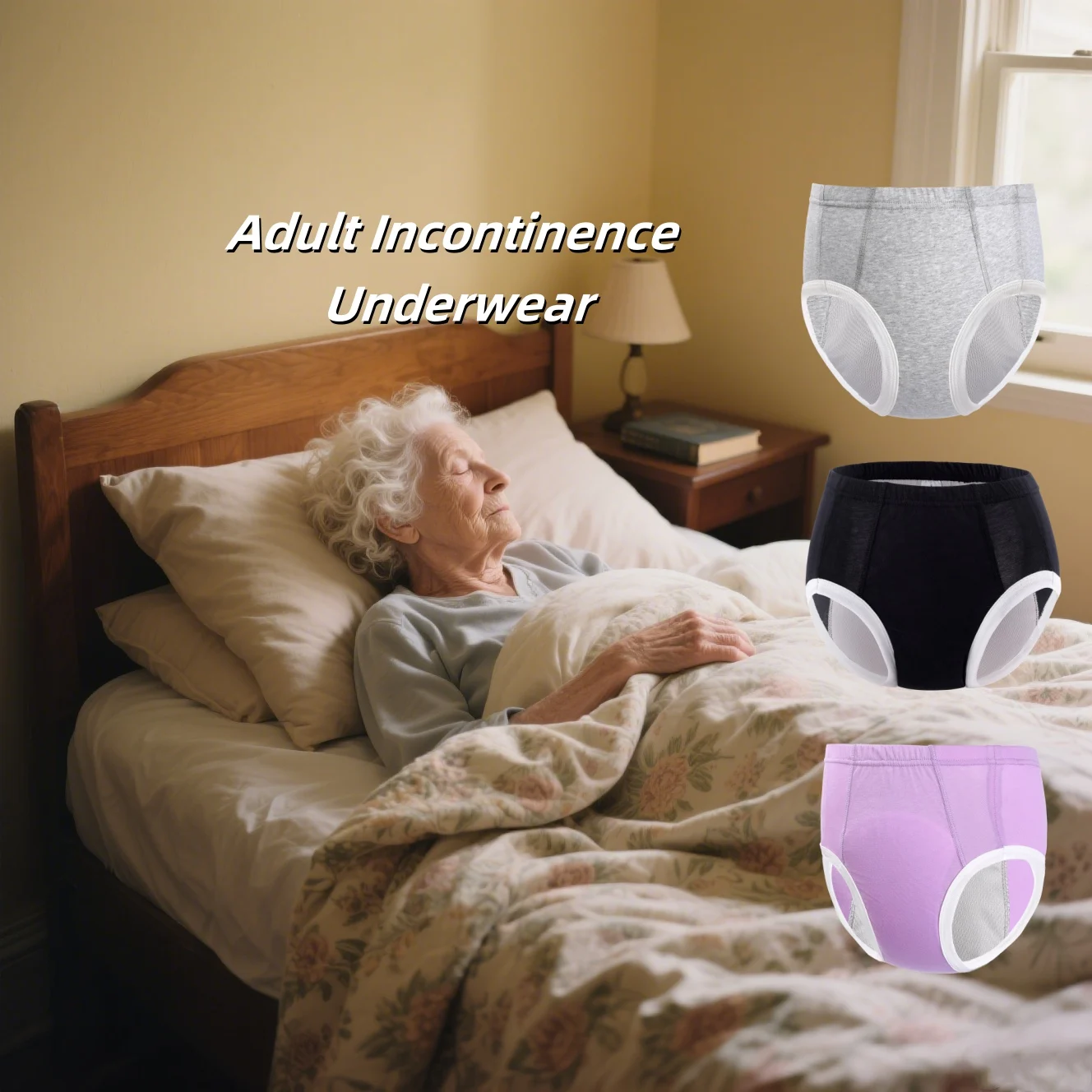 

Adult Incontinence Cloth Diaper Washable Elderly underwear Leakproof Comfortable Pure Cotton Cloth Diaper 4 Color multi-size