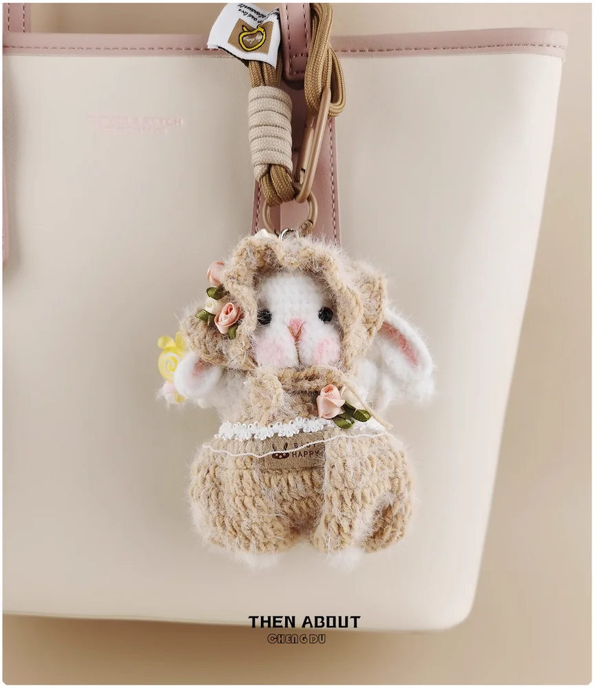 Cute candy rabbit doll bag pendant pendant Keychain pendant niche high sense gift.