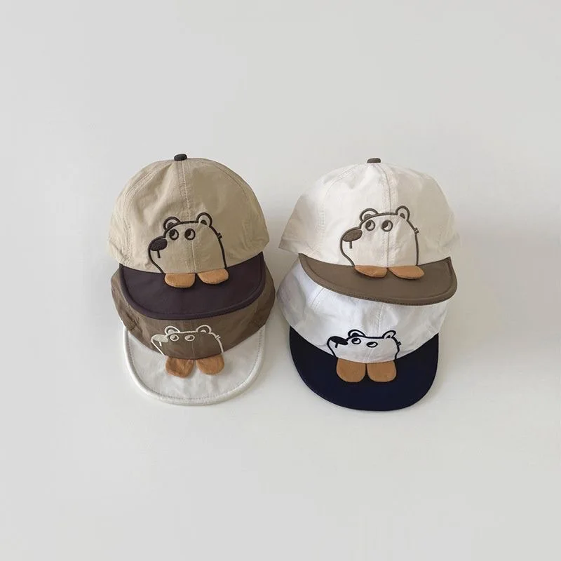 

Детская шапка, новая быстросохнущая шапка с медведем, солнцезащитный крем и солнцезащитный козырек, детская шапка с утиным языком, детская бейсбольная шапка