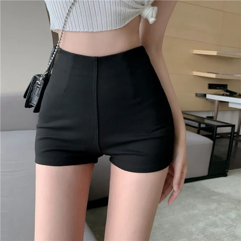 

Shorts Women Stretchy High Waist A-line All Match XS-5XL Elegant Chic Tender Simple Ladies Summer Skinny Casual Ins All-match