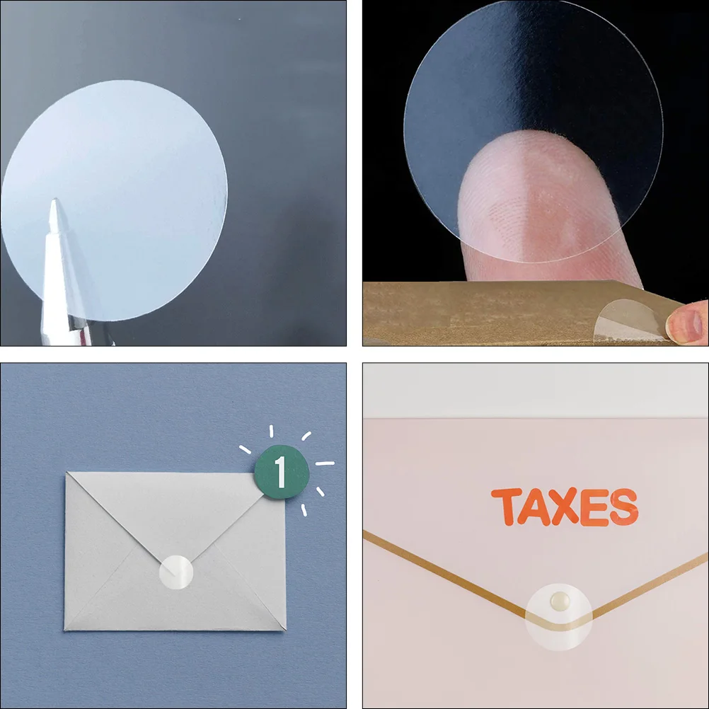 2 Rolls Gift Sealing Stickers Clear Envelope Package Cable Transparent Pet Labels Adhesive Packaging