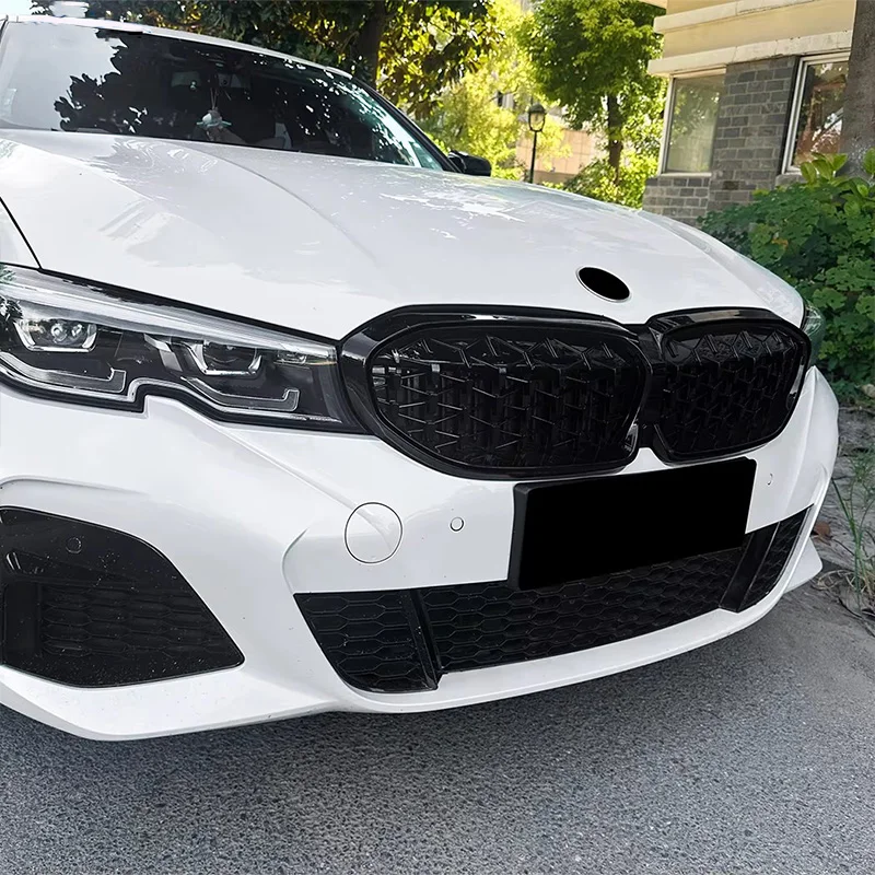 1Set ABS Diamond Style Front Kidney Grille For BMW 3 Series G20 G21 2019-2022 320i 330i Racing Grille Replacement Accessories
