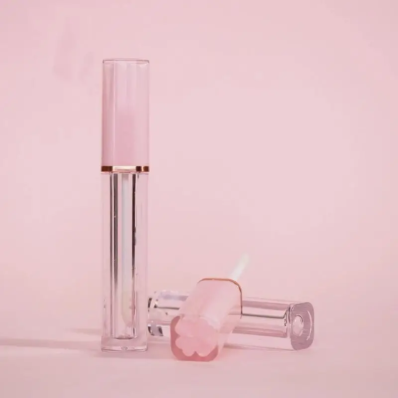 1 pz Vuoto 4 ml Trasparente Lipgloss Tubi Con Pennello Rotondo Cosmetico Lipgloss Tubo Trasparente Balsamo per le labbra Riutilizzabile Bottiglia Riutilizzabile