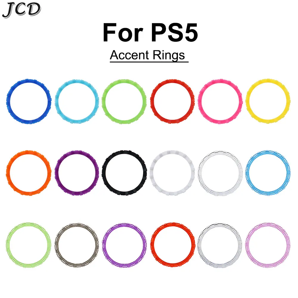 

JCD 1Pair Replacement Plastic Thumbstick Accent Rings For PS5 Controller Gamepad Accessories