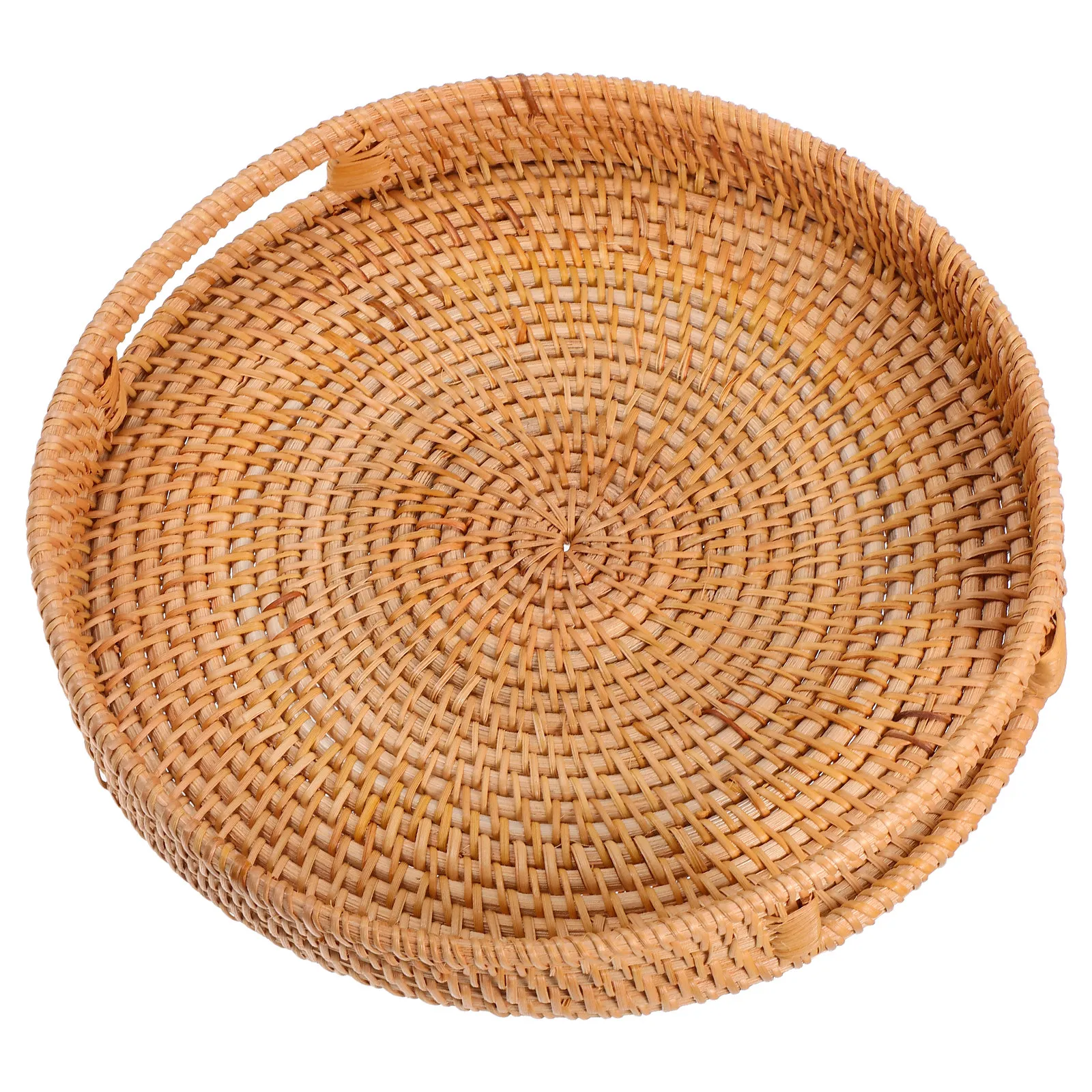 ถาดเสิร์ฟทรงกลมขนาด 14 นิ้ว ทำ - Rattan Tray Handle บทวิจารณ์และราคา