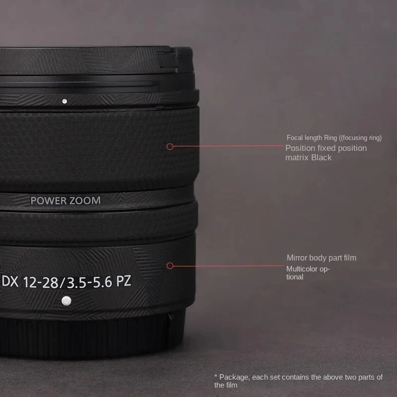 Per Nikon Z DX 12-28mm F3.5-5.6 PZ Decalcomania Della Pelle Dell'involucro Del Vinile Pellicola Obiettivo Della Macchina Fotografica Adesivo Protettivo Anti-Graffio protezione cappotto