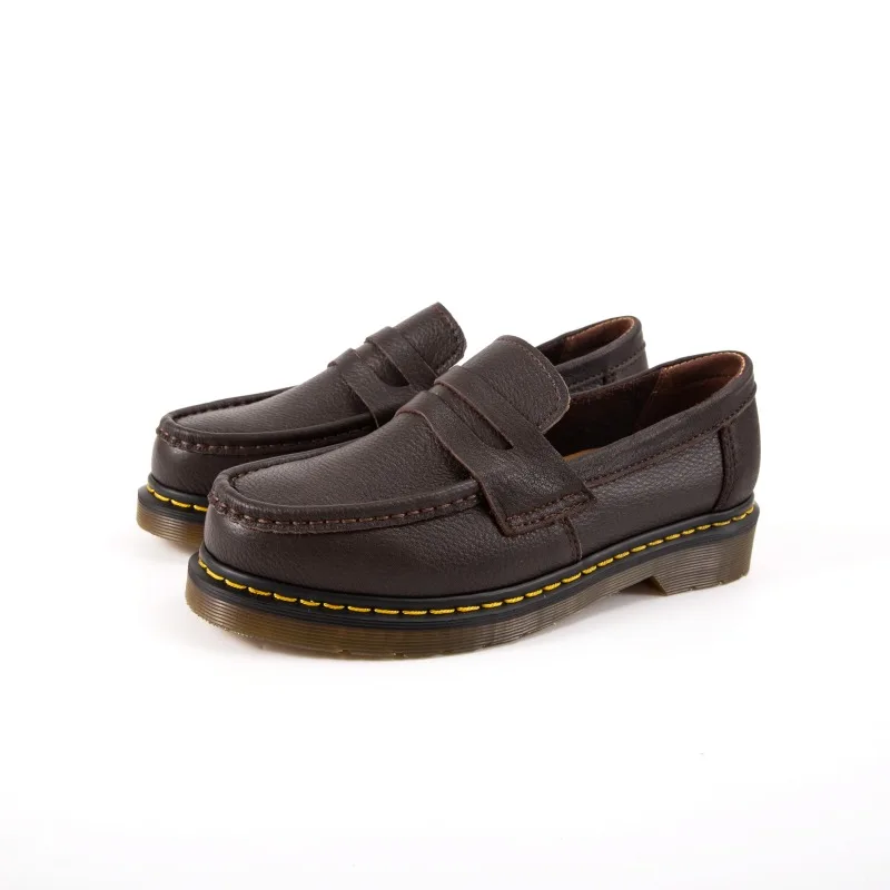 

Лоферы ручной работы, мужская кожаная обувь, натуральная кожа, толстая подошва, низкий верх, с круглым носком, без шнуровки, уличные деловые оксфорды, мужские