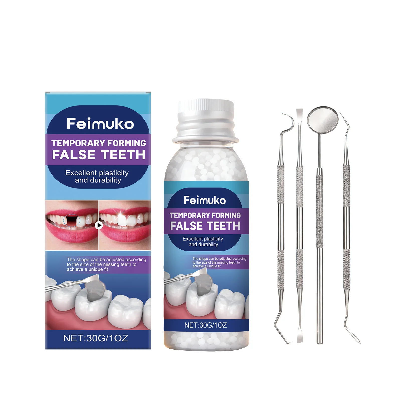 Temporary Tooth Repair Kit Resin Solid Dental Adhesive Teeth Gaps Filling Shapeable False Tooth Solid Glue DIY Dental Supplies