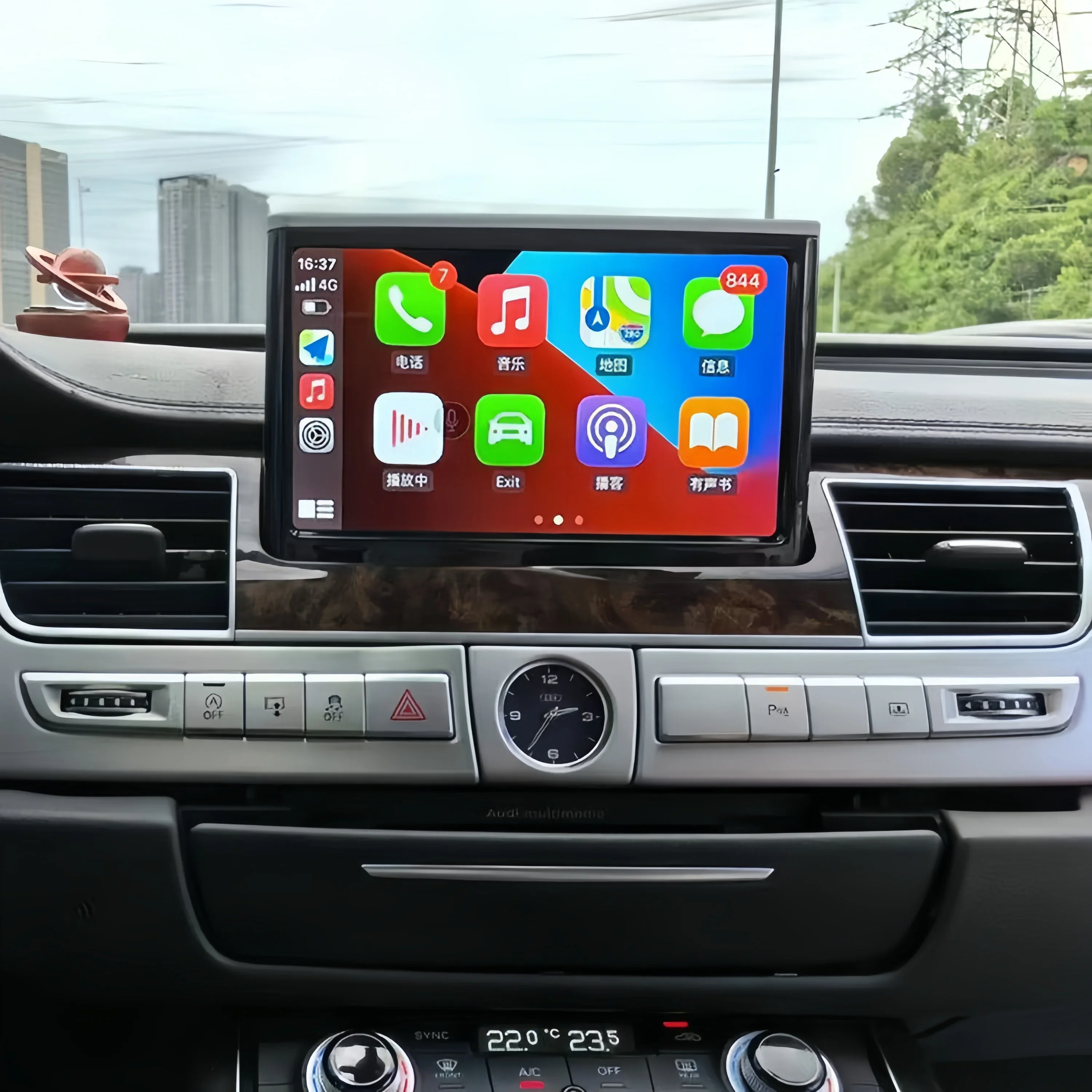 12.3inch Wireless CarPlay Blu-ray Touchscreen Upgrade for Audi A8 S8 D4 2004-2011 Android Auto Fullscreen Mirror GPS Navigation