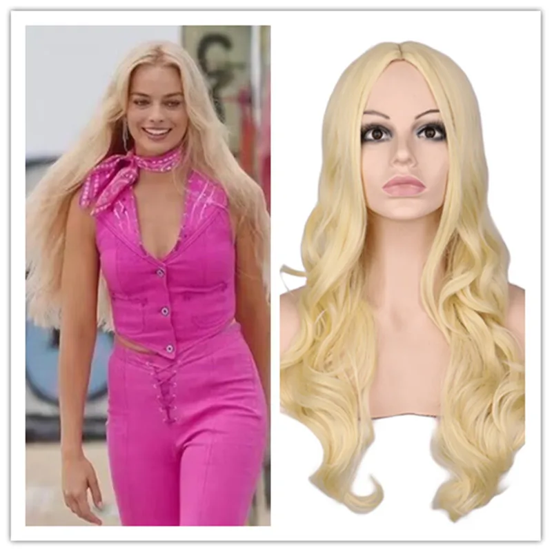 Long Wavy Wig Synthetic Blonde Barbi Wig Adult Halloween Costumes Women Wigs For Women