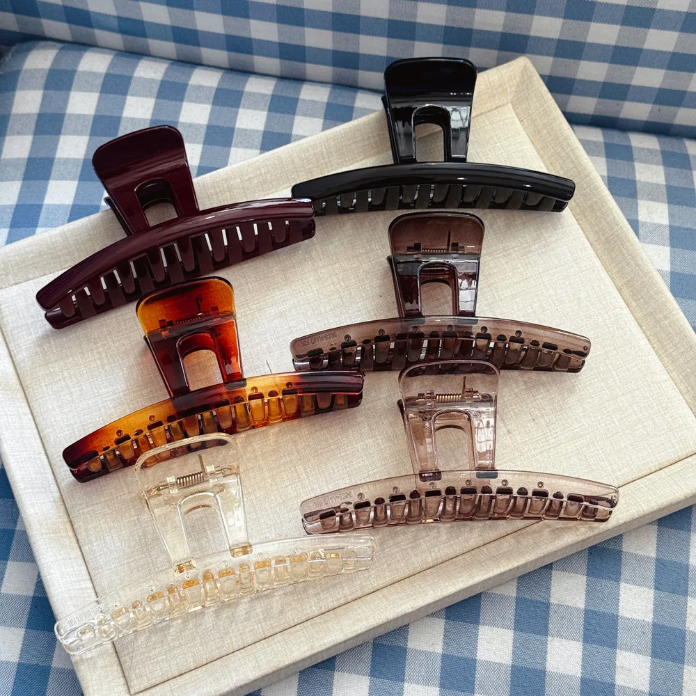 13 سنتيمتر بسيطة سميكة كبيرة مشبك شعر مقاطع النساء الفتيات شفافة السلطعون المشابك ذيل حصان مشبك شعر إكسسوارات الشعر نوعية جيدة