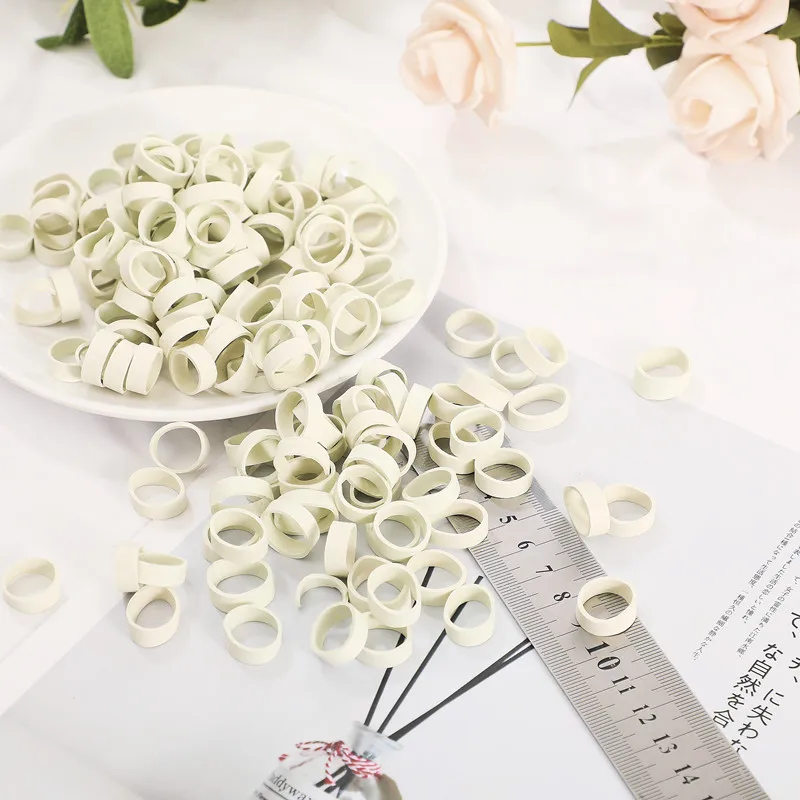 500 Pcs White Rubber Bands Diameter 15mm Strong Elastic Silicone Rubber Band Rubber Ring Elastic Bands Home Office Accessories