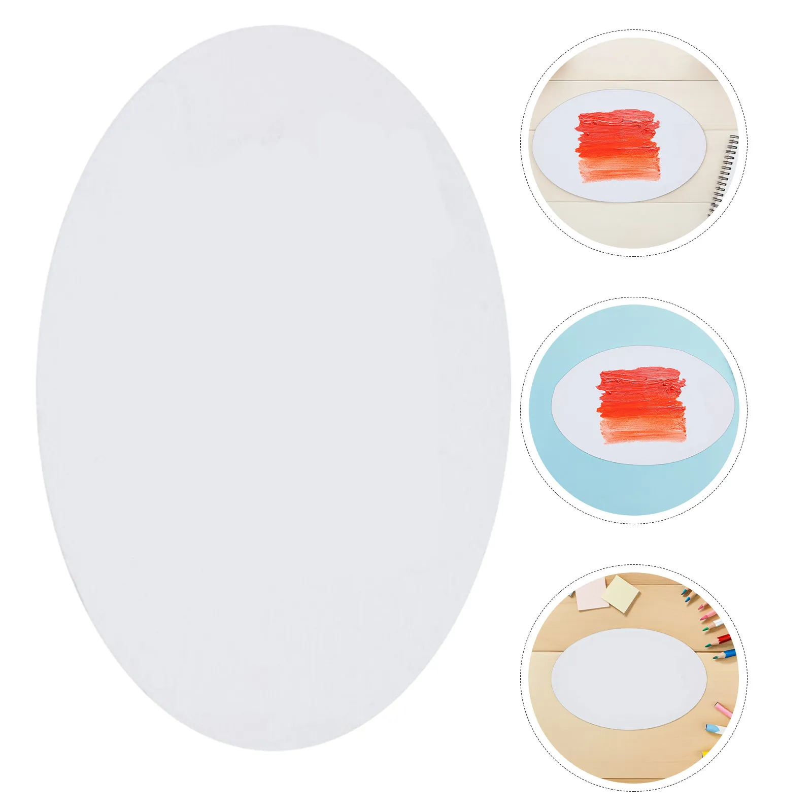 Oval Cotton Canvas Boards 3 Pack Artist Painting Panels for Oil Acrylic Watercolor Art Supplies