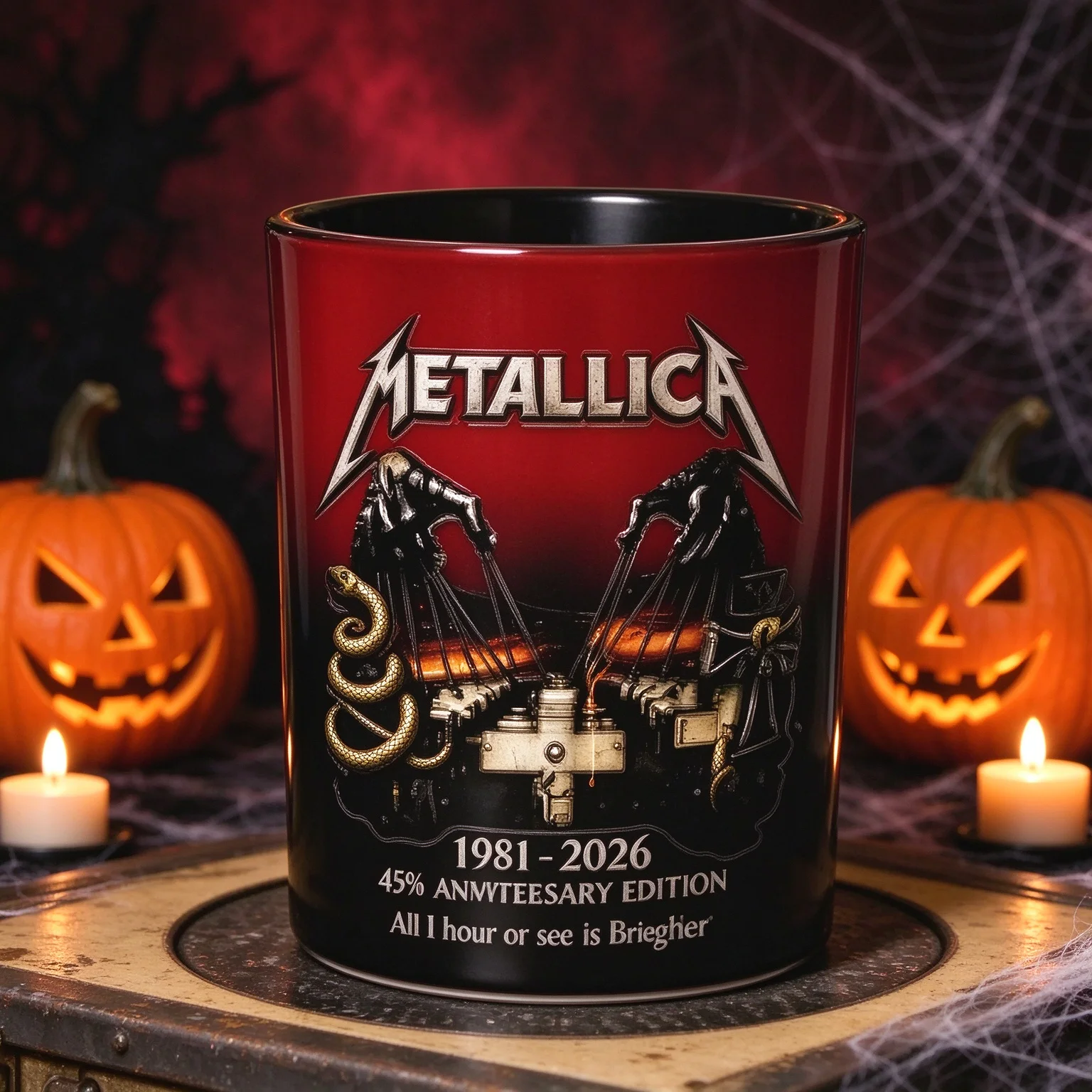 Heavy Metal Rock Style Commemorative Glass Tumbler 1981-2026 Creative Bar Cup Collectible Gift for Rock Music Fans