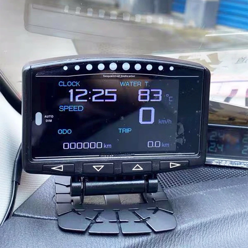Suitable for LUFI Car Multi-Function OBD Instrument Air-Fuel Ratio RPM Gauge Exhaust Gas Temperature Oil Pressur