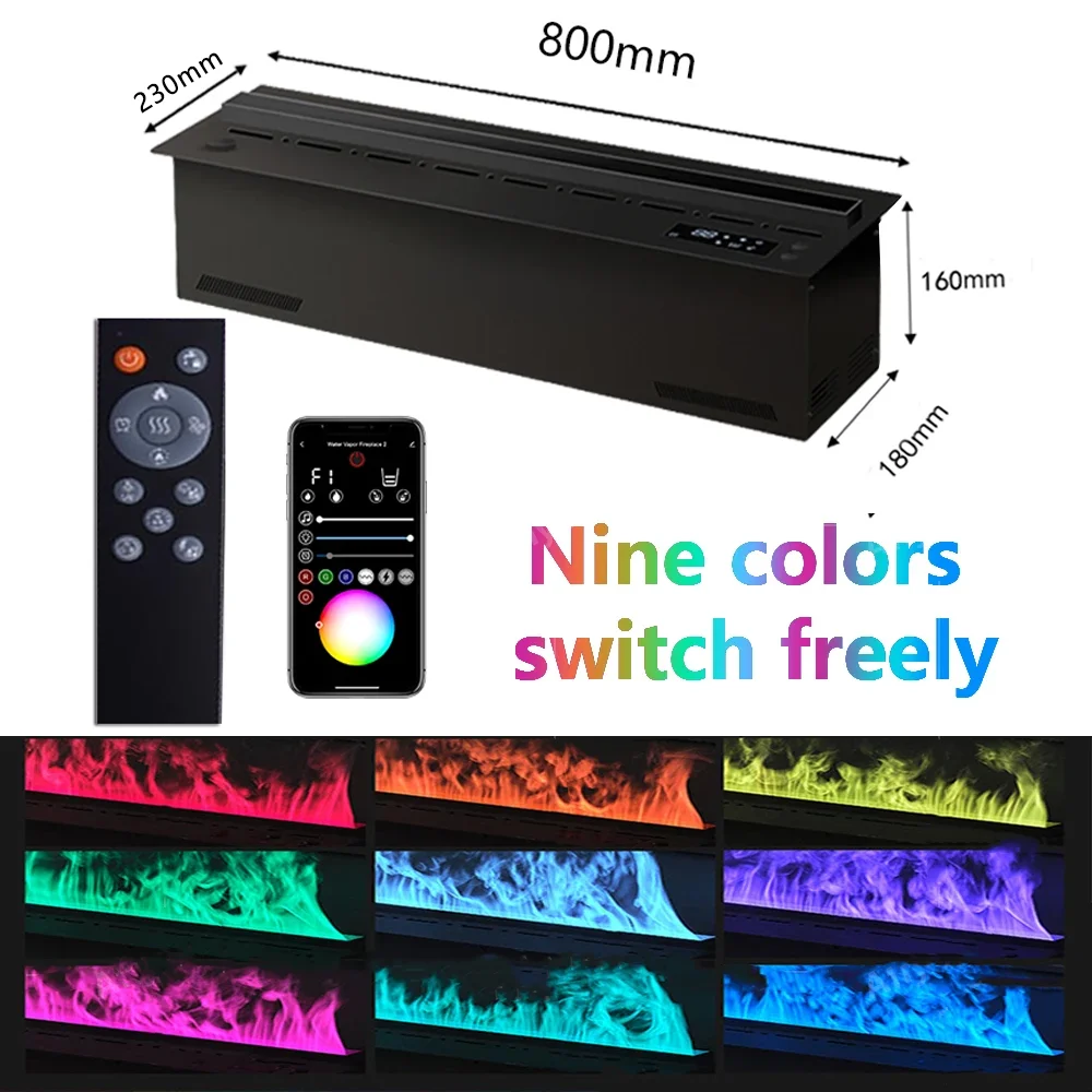 WOFAID 3D Elektrische Haard Met Afstandsbediening Aroma Luchtbevochtiger RGB Vlam Licht Haarden Kachels voor Hotel Spa Ontspanning