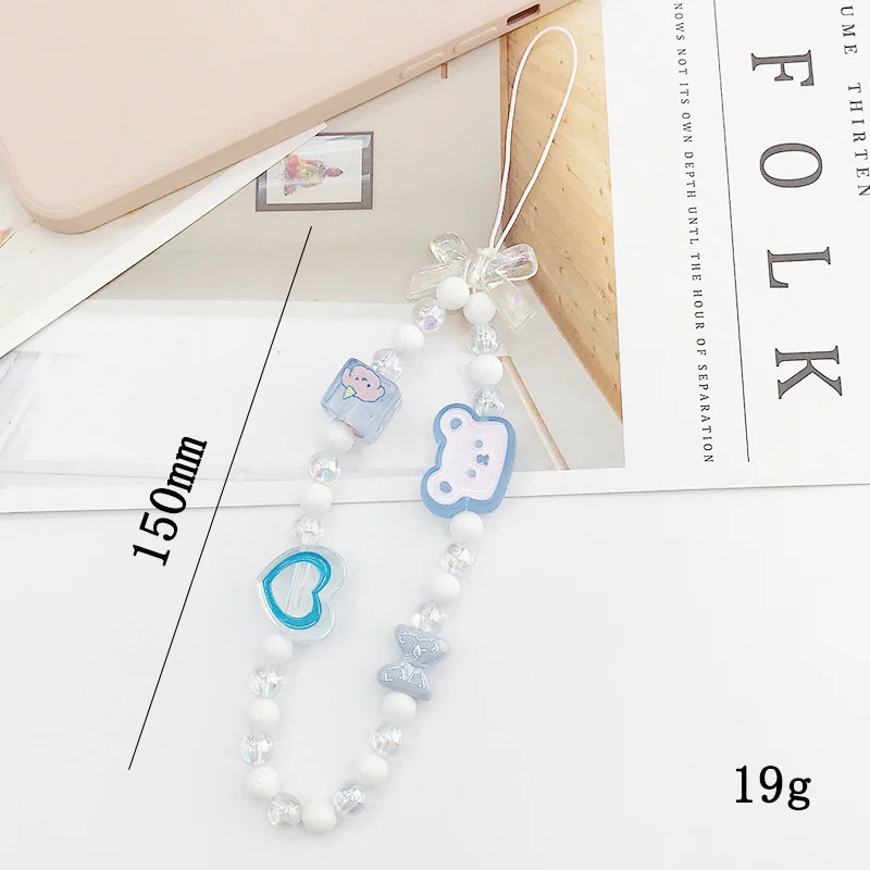 JOLanyard de téléphone de fleur d\'ours pour des femmes, perle simple, papillon perlé, tulipe, étui de téléphone, UL, nouveaux accessoires de bijoux,