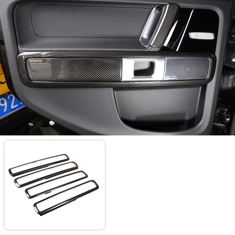 

carbon fiber car door inner handle frame chrome trim kit for mercedes benz g class w463 2019 2020 2021 2022 2023 modify g500 g63