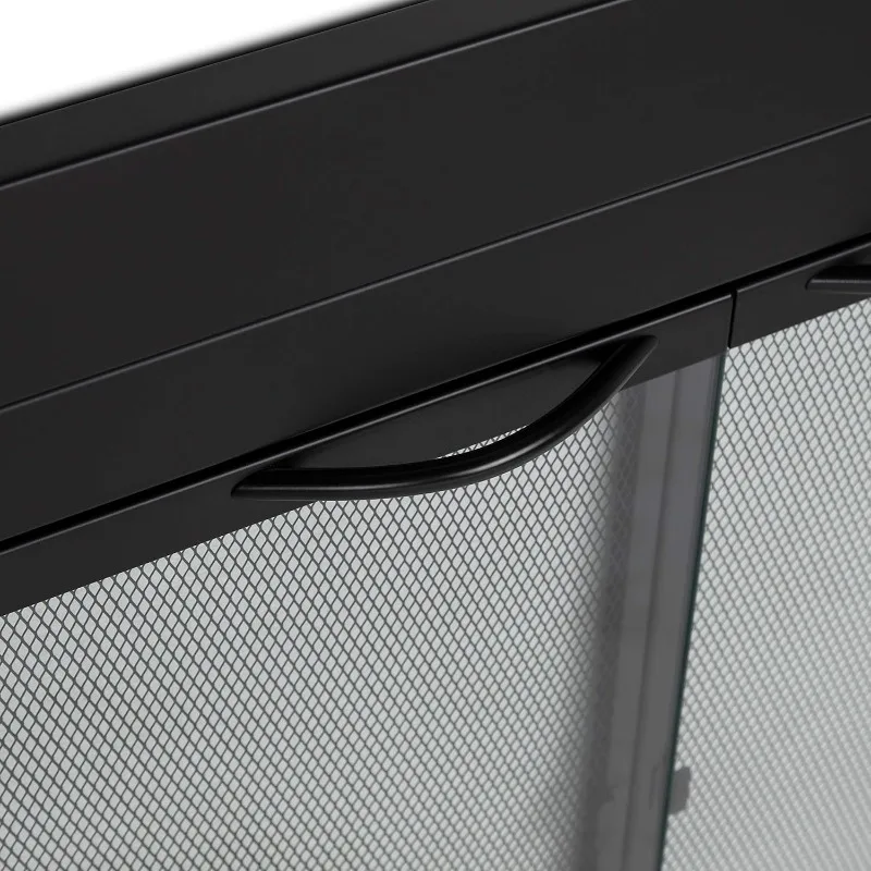 Pintu Kaca Perapian Alpine AN-1010 Pleasant Hearth, Hitam, Kecil