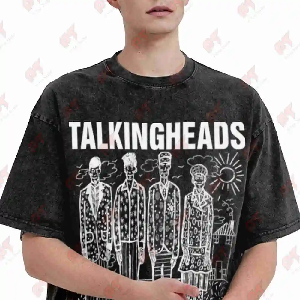 80s Talking Heads Vintage Washed Tee Pure Cotton T-Shirt
