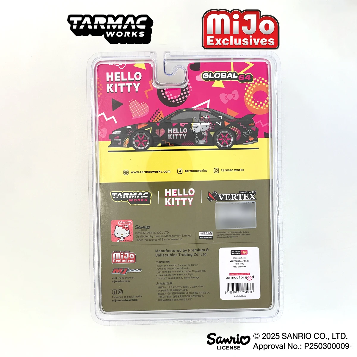 T64G-018-HK In Stock 1:64 Vertex Silvia S14 Sanrio Hello Kitty