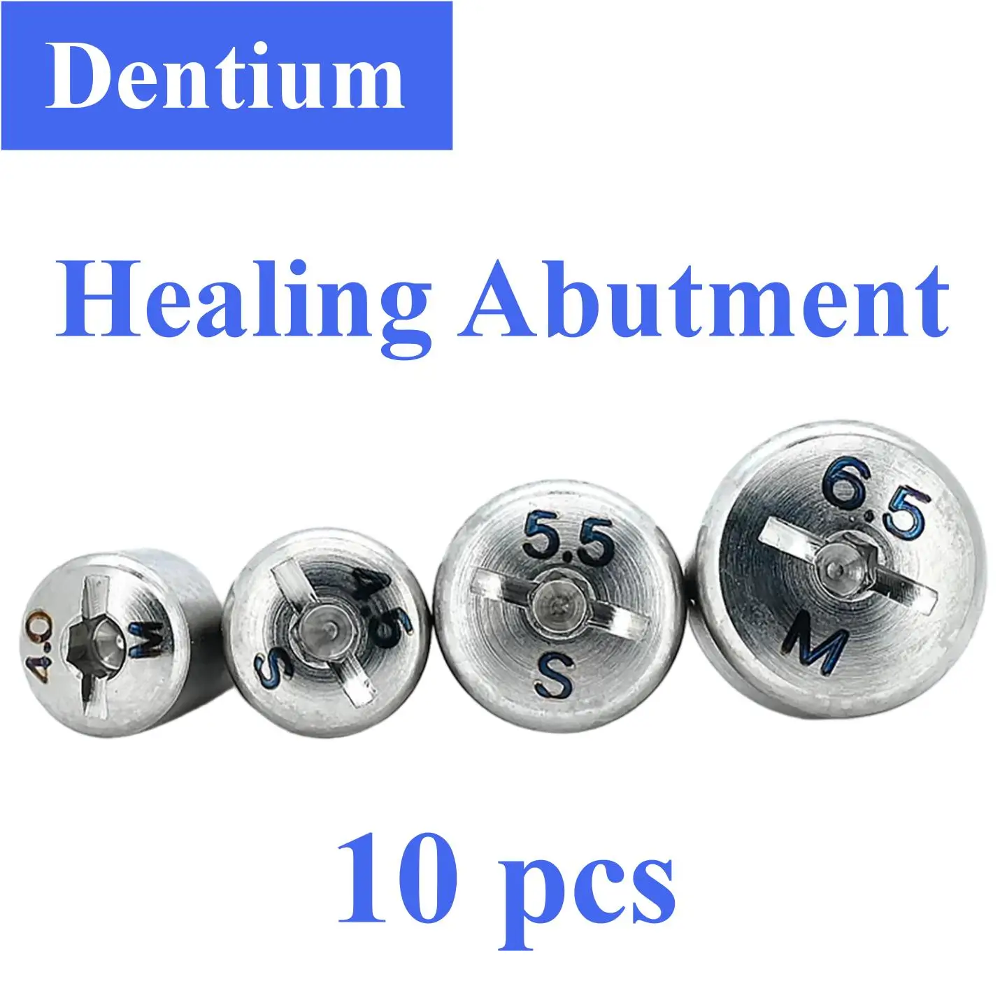 10Pcs Dental Healing Abutments Compatible With Dentium Fixtures Pure Titanium Slotted Gingiva Former Clinic Restoration Tool Kit