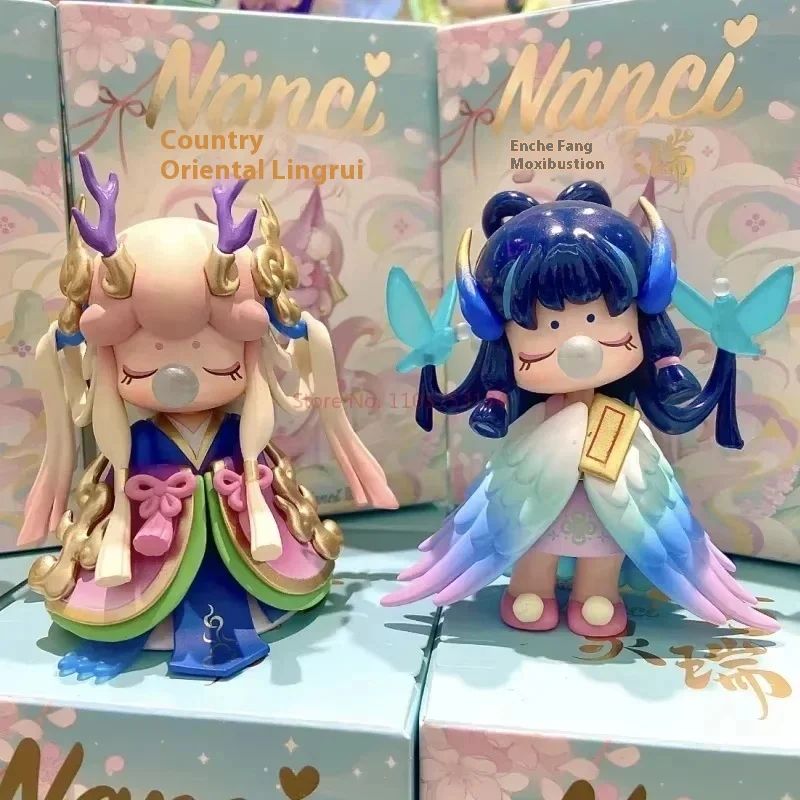 Estilo chinês genuíno nanci oriental linrui série caixa cega brinquedos figuras de ação anime modelo brinquedo natal surpresa presente brinquedo do miúdo