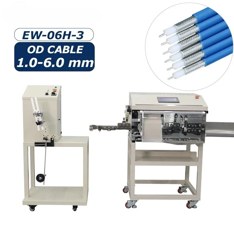 EW-06H-3 Micro High Precision Coaxial Cable Cutting Stripping Machine 0.1-6mm OD Essential Equipment For Cable Manufacturing