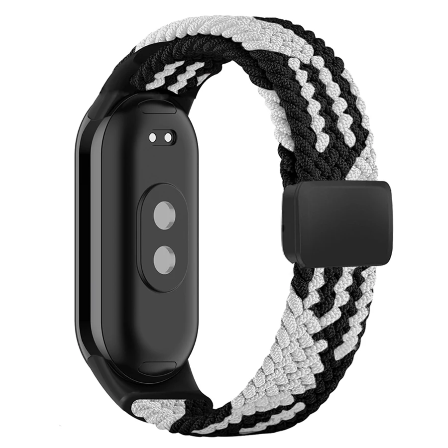 Elastische Nylon Gevlochten Band Voor Mi Band 8 9 10 Armband Magnetische Gesp Horlogeband Voor Xiaomi Mi Band 9 10 Correa Polsband