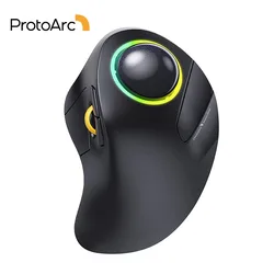 Wireless Trackball Mouse Bluetooth Rechargeable Ergonomic RGB Mice for Computer Laptop iPad Mac Windows