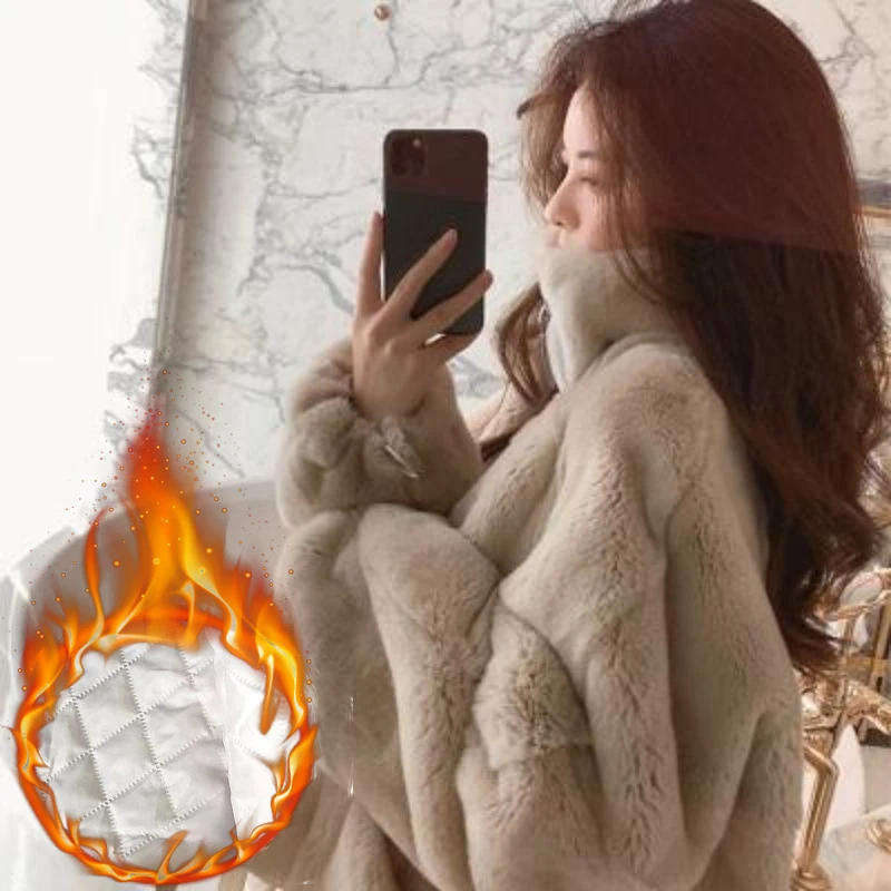 Faux Double-faced Fur Jackets Coats Tops Winter Korea Fashion Loose Chaquetas Elegant Warm Jaqueta Casual Women Vestes Casaco