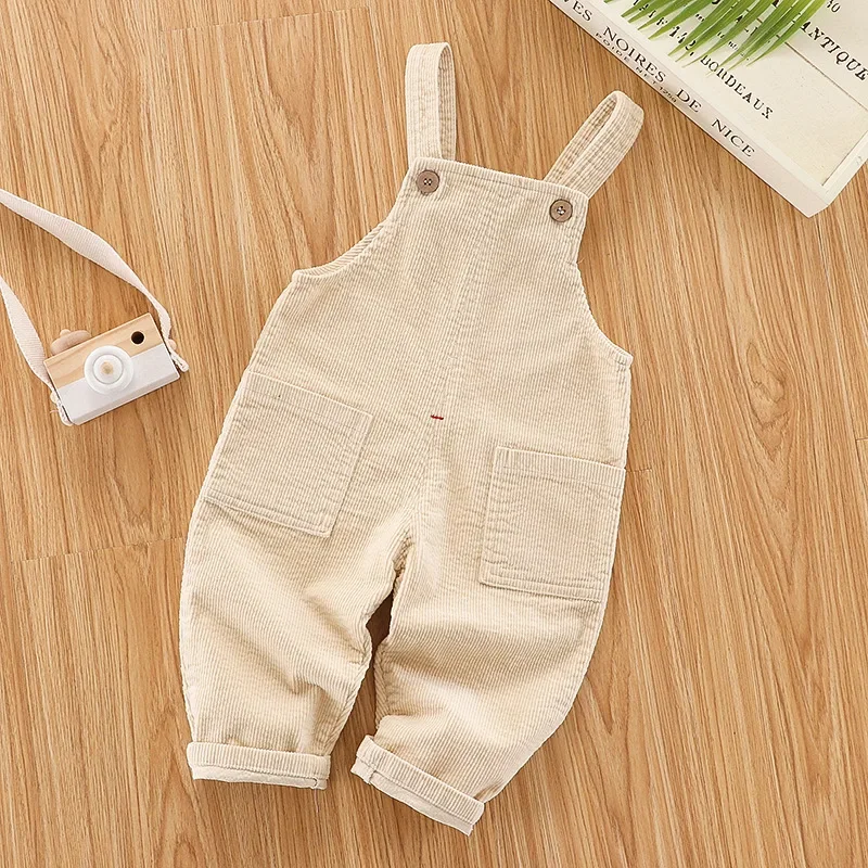 DIIMUU Baby Boys Girls Overalls Casual Pants 1-4 Years Infants Toddler Bib Trousers Spring Fall Clothing Boy Cotton Long Pants