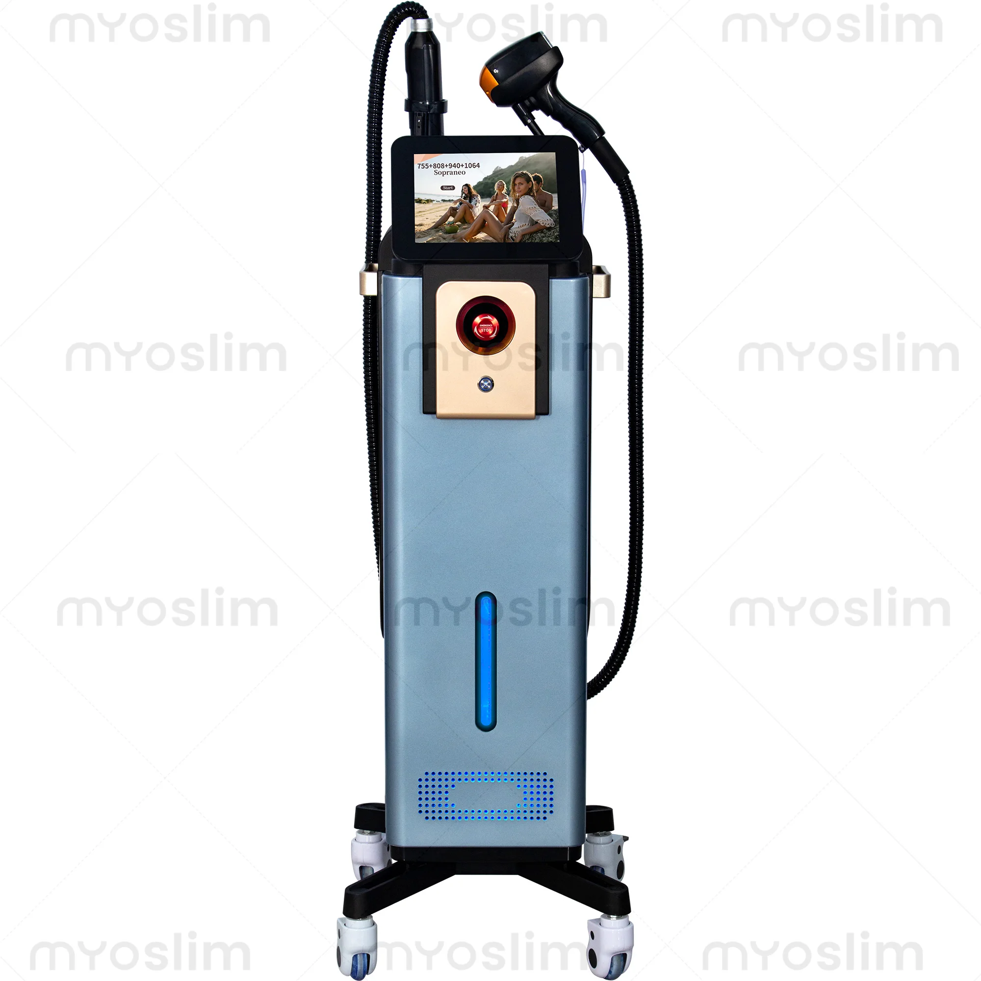 2 IN 1 FAC 10Bars Diode Lase Hair Removal Pico Second Laser Tattoo Removal Machine 755 808 940 1064nm Ice Point Permanent Depil