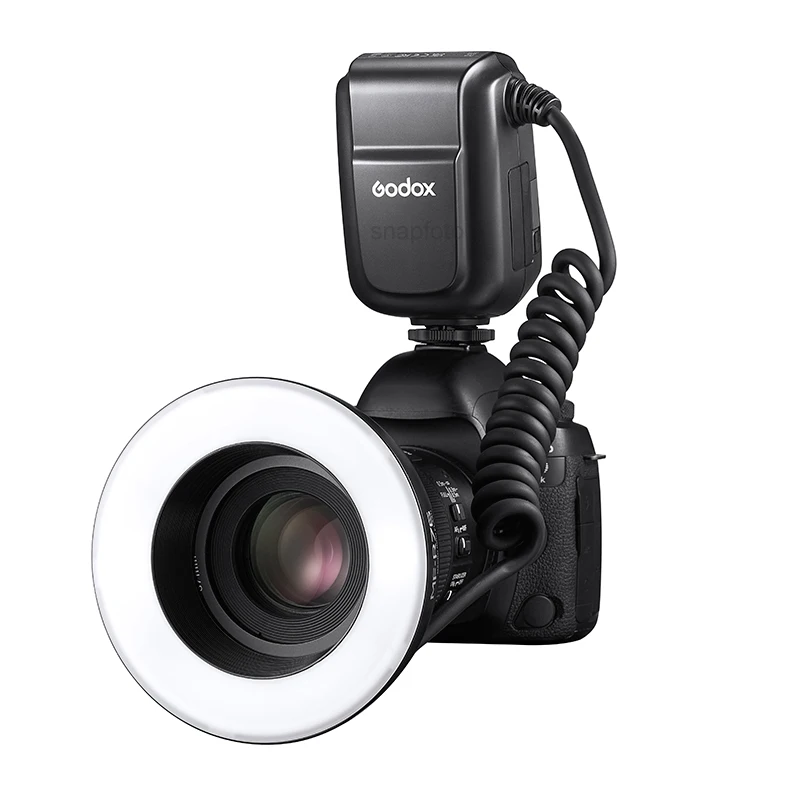 Godox MF-R76 ماكرو LED مصباح مصمم على شكل حلقة 5000K RING76 ماكرو عن قرب Speedlite ضوء فلاش لكانون نيكون 6D 7D 60D 70D كاميرات DSLR