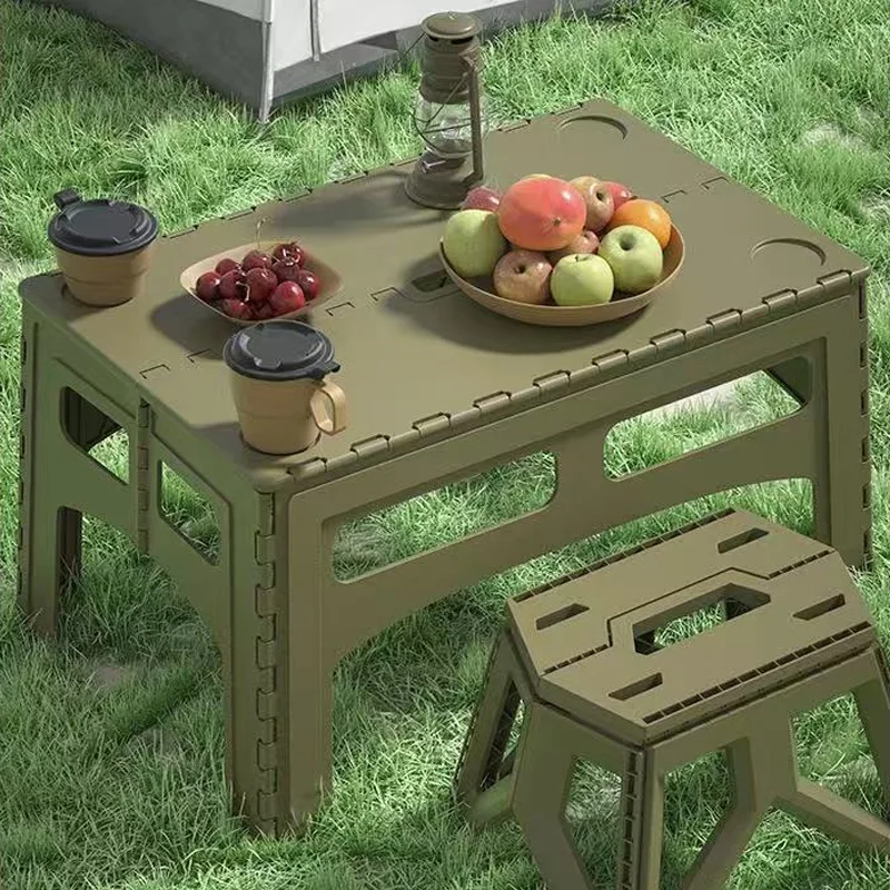 Folding Portable Outdoor Extended Plastic Camping Table Simple Daily Necessities Suitable Gatherings Games Exhibition IGT Tables