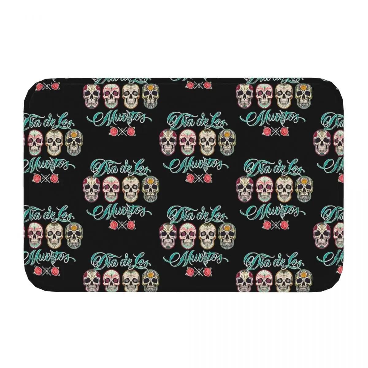 Day Of The Dead Sugar Skull Non-slip Doormat Bath Mat Dia De Los Muertos Hallway Carpet Entrance Door Rug Bedroom Decorative