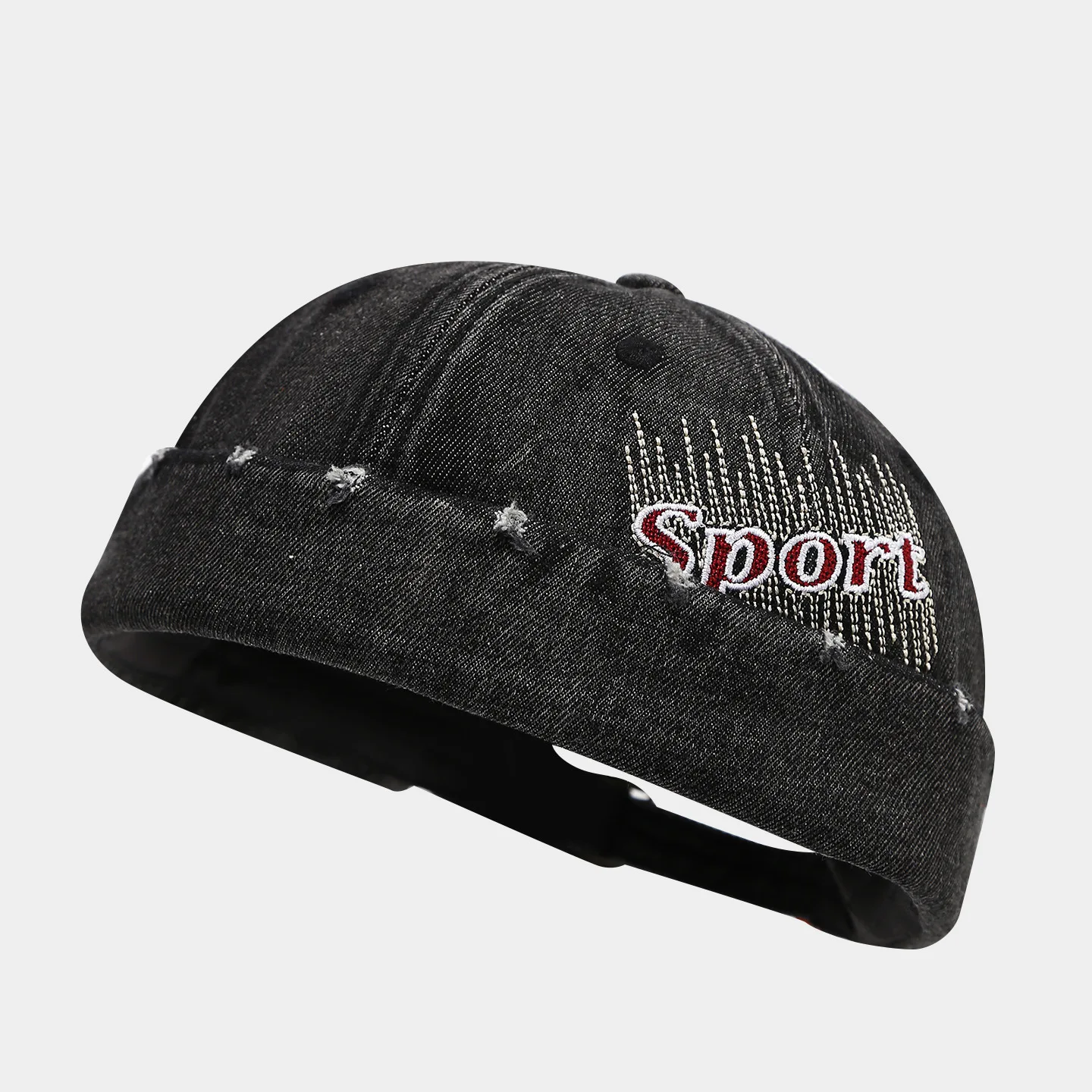 Vintage Washed Denim Brimless Hat for Men & Women Distressed Docker Cap Adjustable Casual Sailor Cap Skullcap Beanie Hat view 6