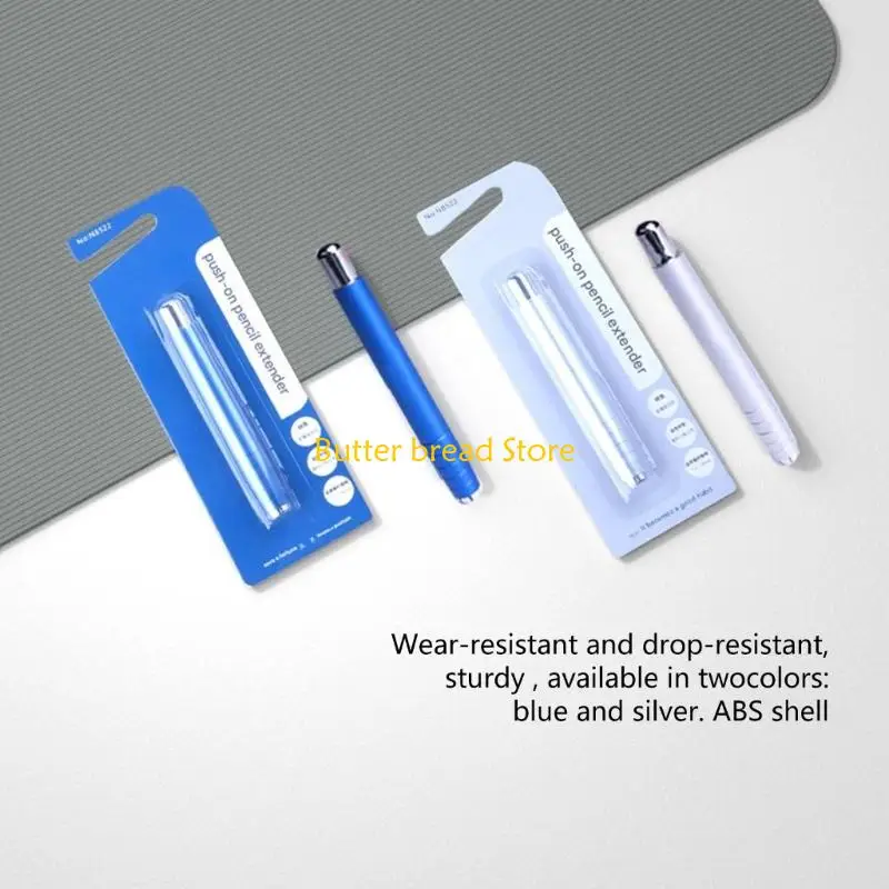 W89C 2Pcs Retractable Metal Pencil Extender Pencil Handle Lengthener Ergonomic Writing Aid For Daily Writing And Drawing