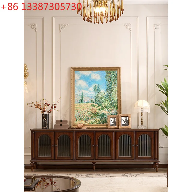 

Средневековый шкаф для телевизора из цельного дерева, шкафчик для хранения в французском стиле ретро